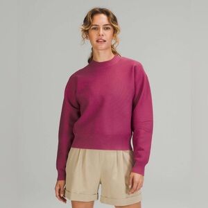 Lululemon All Around Crew Neck Sweater In Pink Lychee Ribbed S